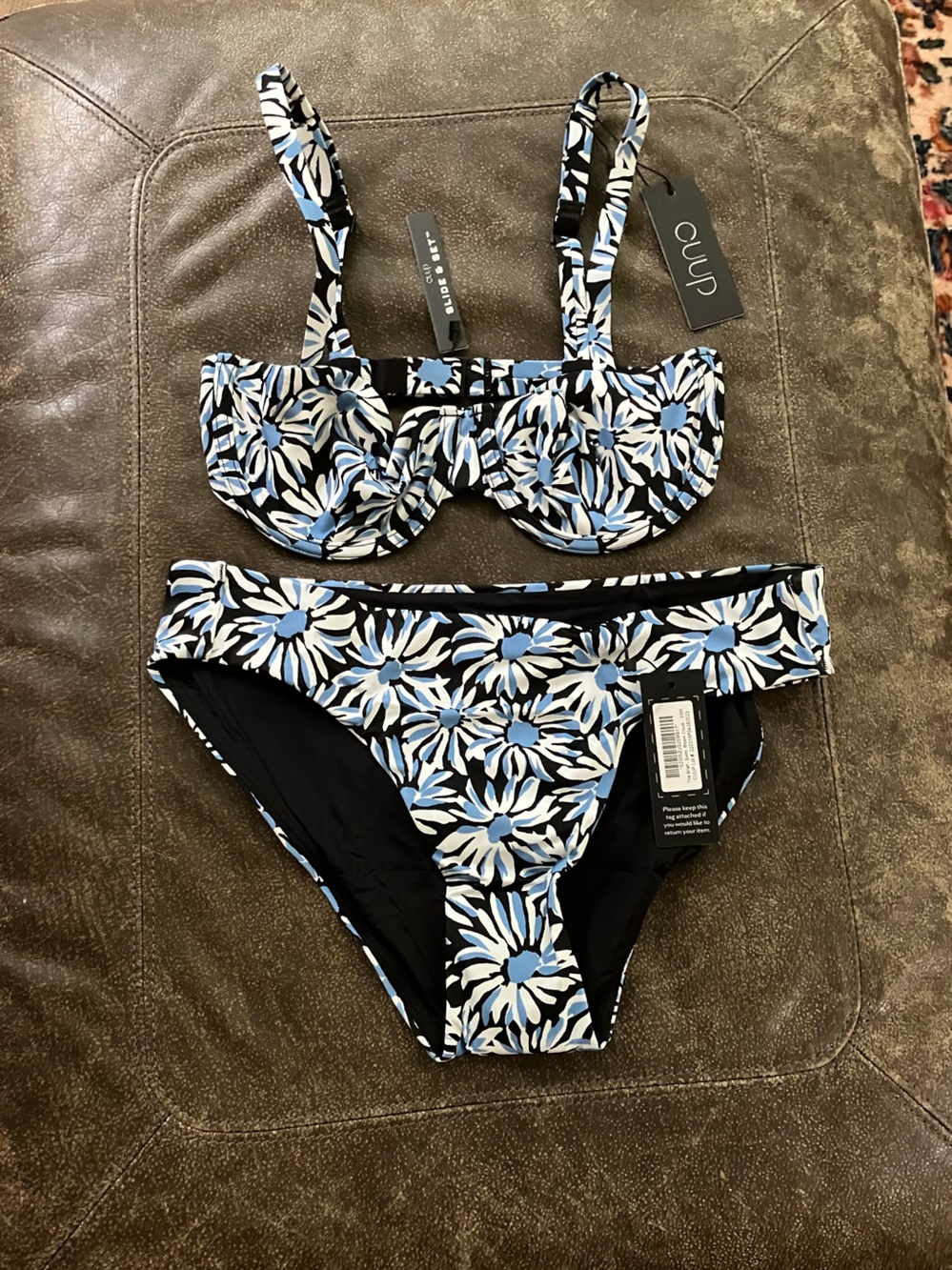 CUUP Bikini Set with Light Blue & White Floral Print